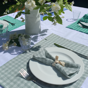 Set de table - Vichy Vert de Gris x2