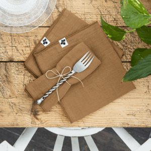 Lot de 3 serviettes - Camel
