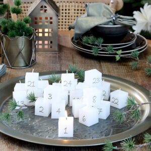 Bougies de l'Avent - Blanc