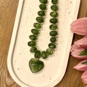 Collier Coeur - Kaki